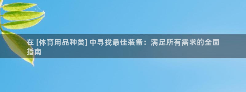 欧陆娱乐官网首页：在 [体育用品种类] 中寻找最佳装